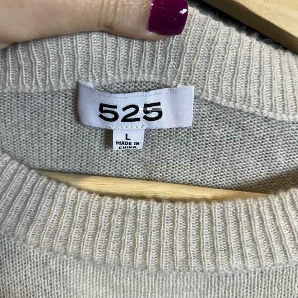 NWT  525 Contrast Pullover Light Pink Cream Cashmere Sweater - Picture 2 of 8